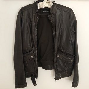 Massimo Dutti leather jacket | brown | so soft!